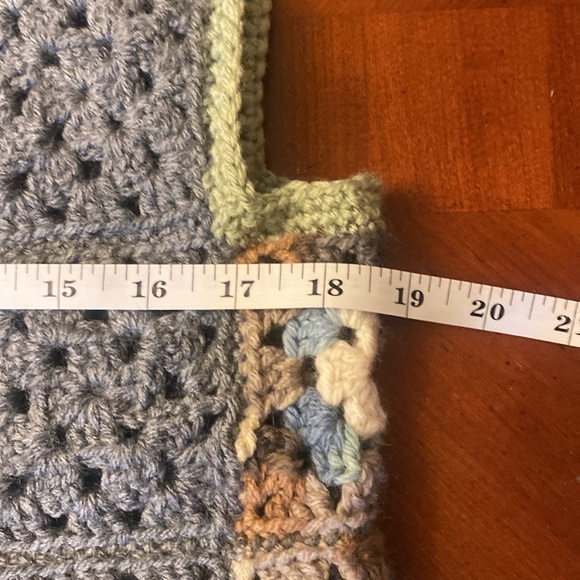 Hand Crochet Hippie Granny Square Earth Tones Sweater Top Vest Patchwork - Picture 5 of 6